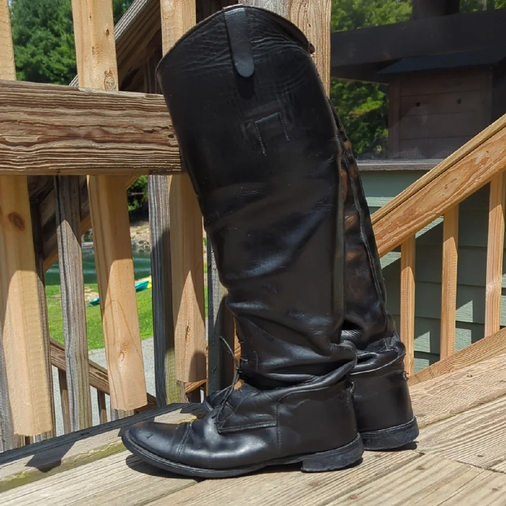 Vintage 1980's English Equestrian Handmade Genuine Leather Riding Boots USA